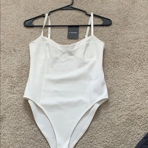 Forever 21 cream spaghetti strap bodysuit